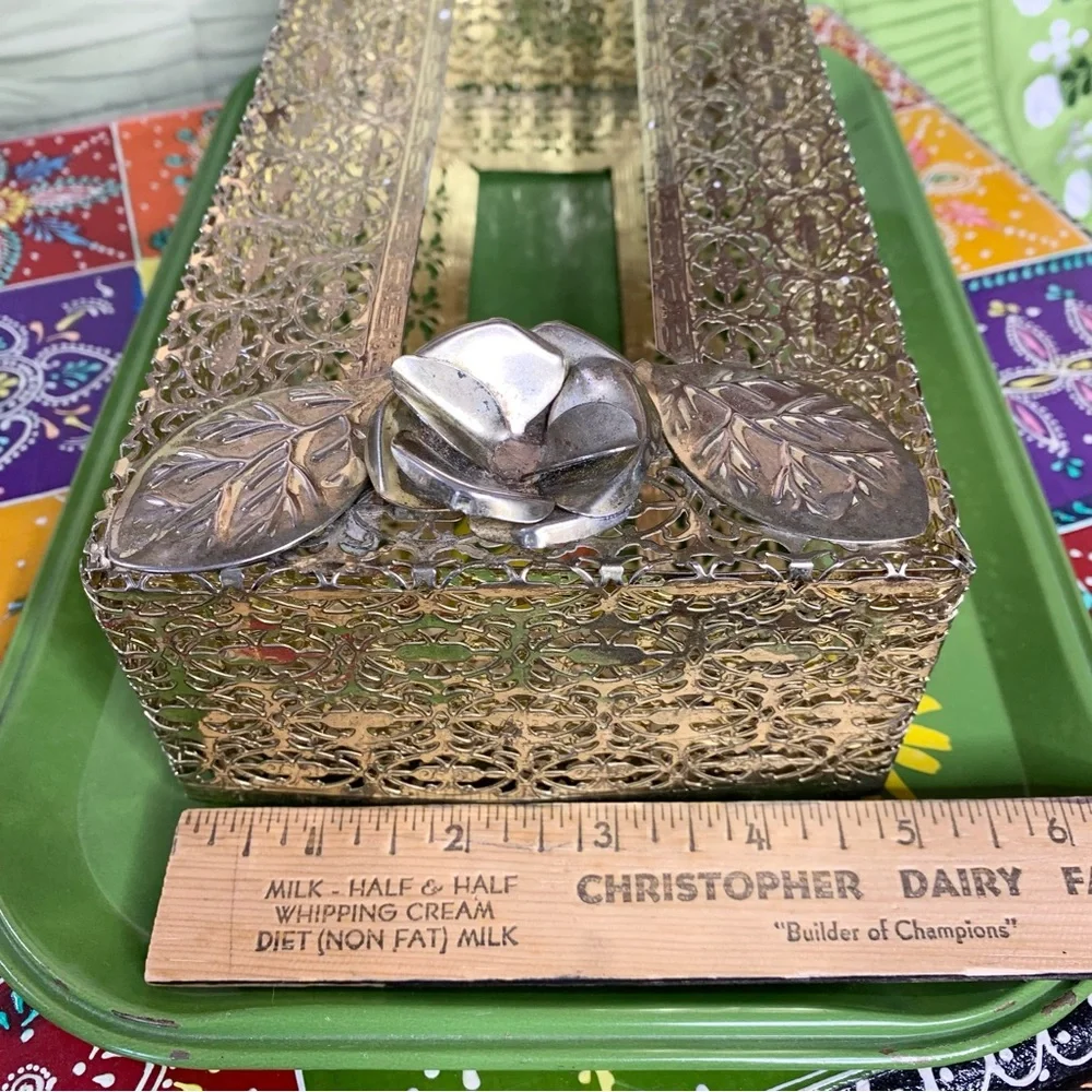 MCM Gold Tissue Box Holder